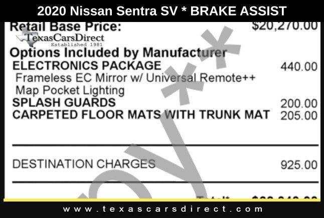 used 2020 Nissan Sentra car, priced at $14,764