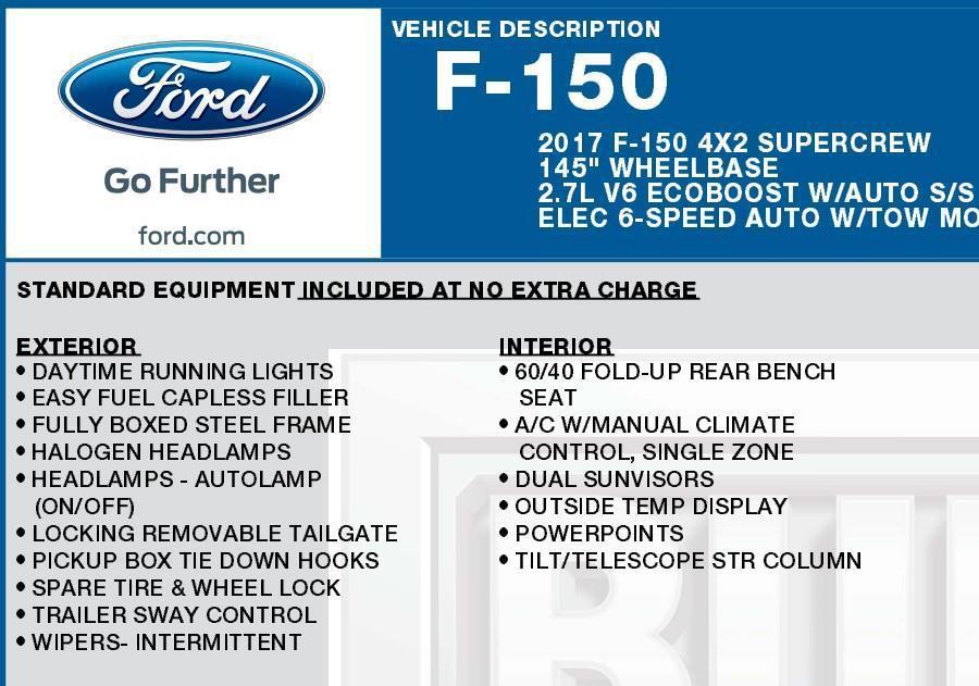 used 2017 Ford F-150 car, priced at $17,989