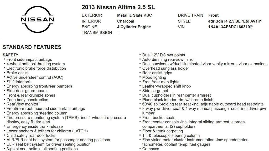 used 2013 Nissan Altima car, priced at $6,990