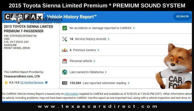 used 2015 Toyota Sienna car, priced at $13,998