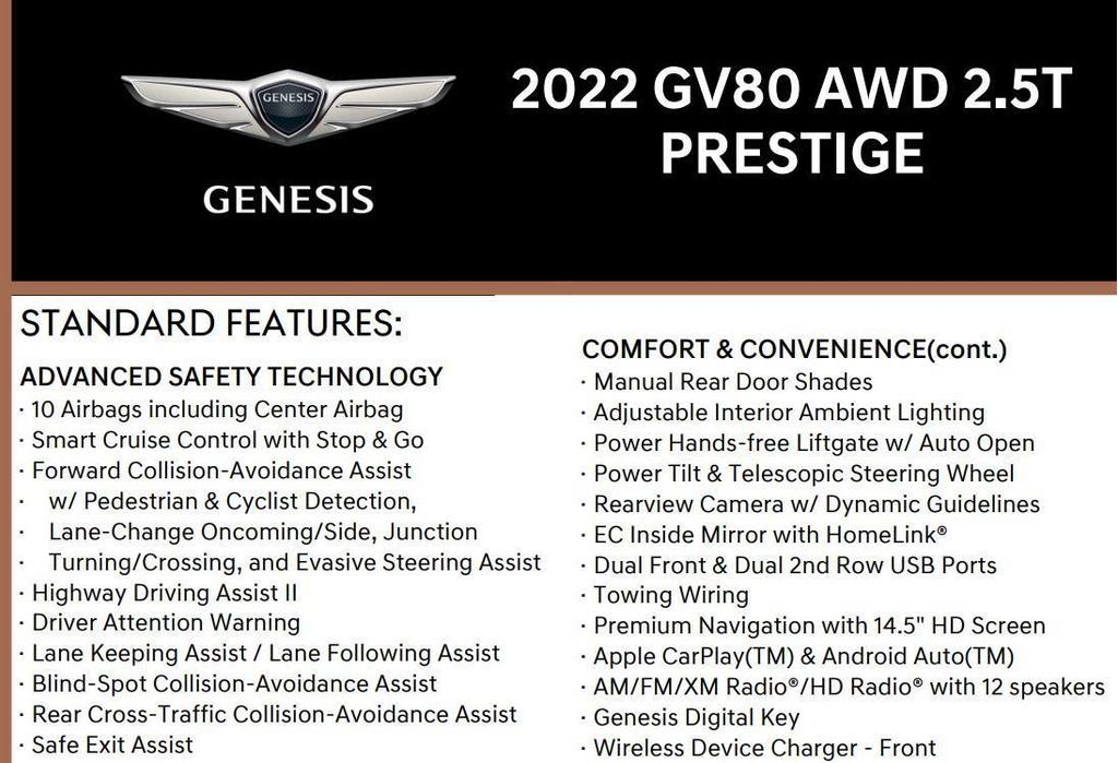 used 2022 Genesis GV80 car, priced at $31,498