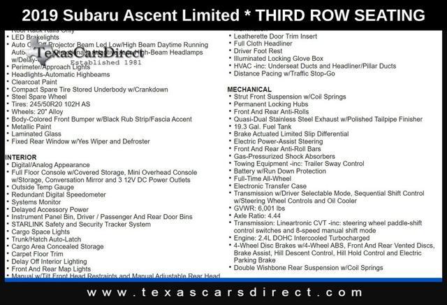 used 2019 Subaru Ascent car, priced at $19,587