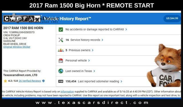 used 2017 Ram 1500 car, priced at $14,650