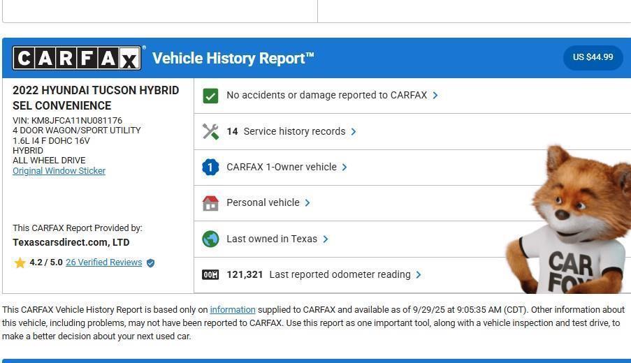 used 2022 Hyundai TUCSON Hybrid car, priced at $18,988