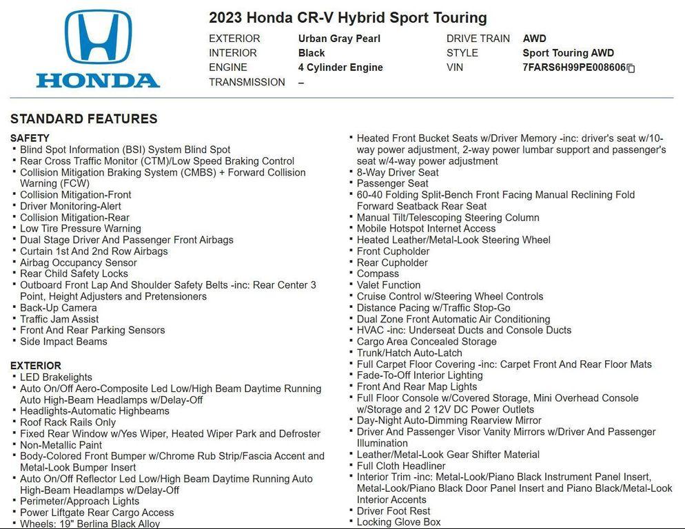 used 2023 Honda CR-V Hybrid car, priced at $33,997