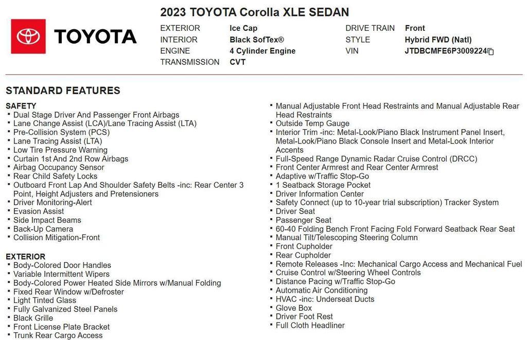 used 2023 Toyota Corolla Hybrid car, priced at $24,498
