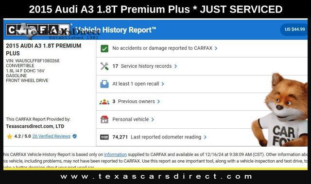 used 2015 Audi A3 car, priced at $14,995