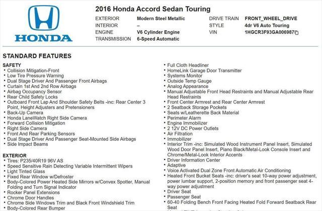 used 2016 Honda Accord car, priced at $15,994