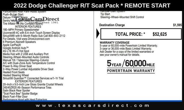 used 2022 Dodge Challenger car, priced at $39,840