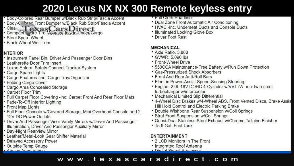 used 2020 Lexus NX 300 car, priced at $22,995