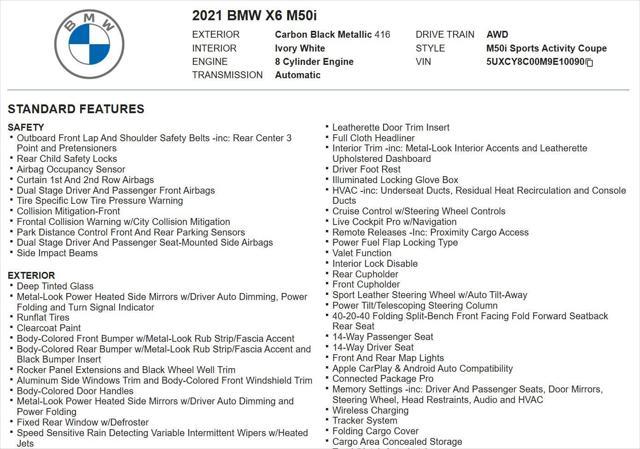 used 2021 BMW X6 car, priced at $52,998