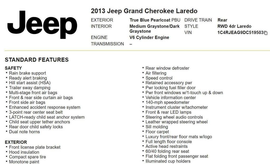 used 2013 Jeep Grand Cherokee car, priced at $9,857