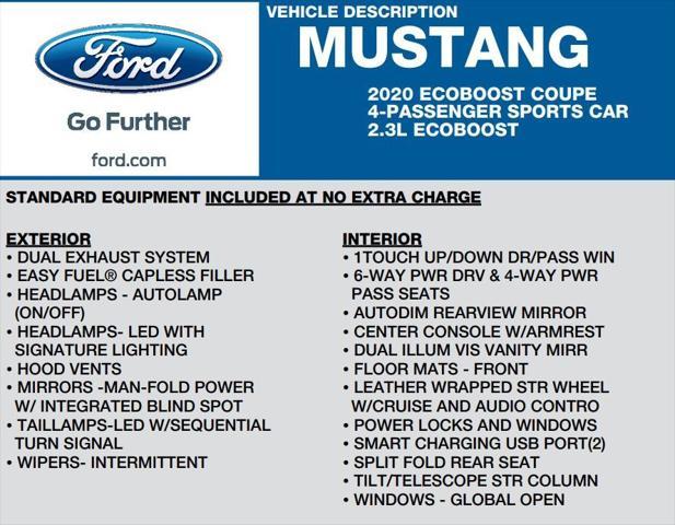 used 2020 Ford Mustang car, priced at $18,924