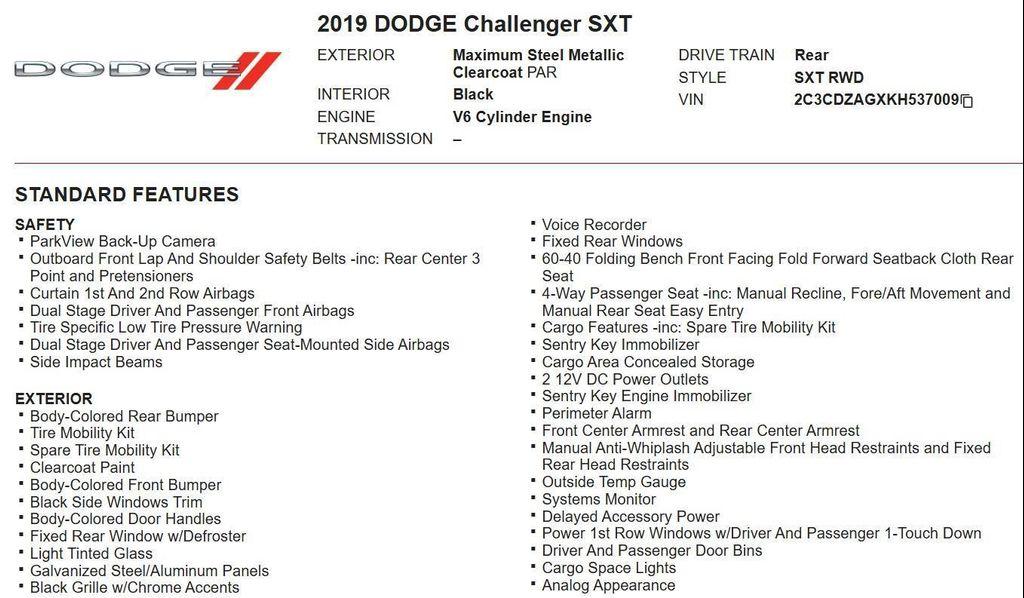 used 2019 Dodge Challenger car, priced at $13,980