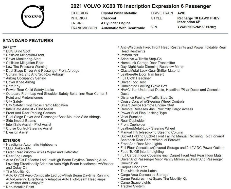 used 2021 Volvo XC90 Recharge Plug-In Hybrid car, priced at $29,998