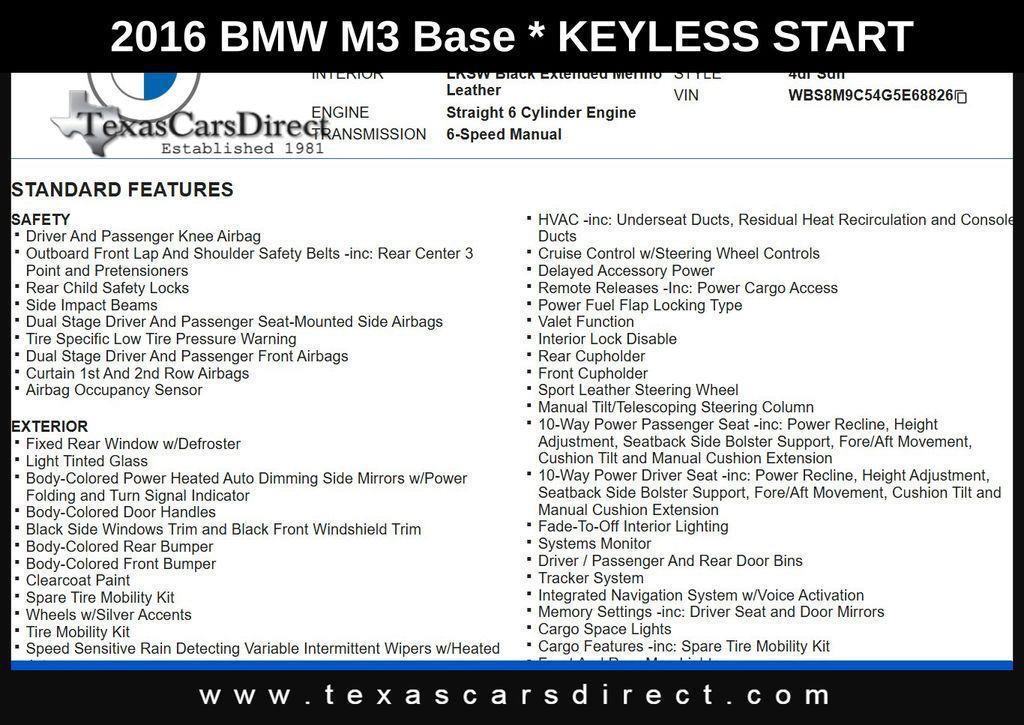 used 2016 BMW M3 car, priced at $35,997