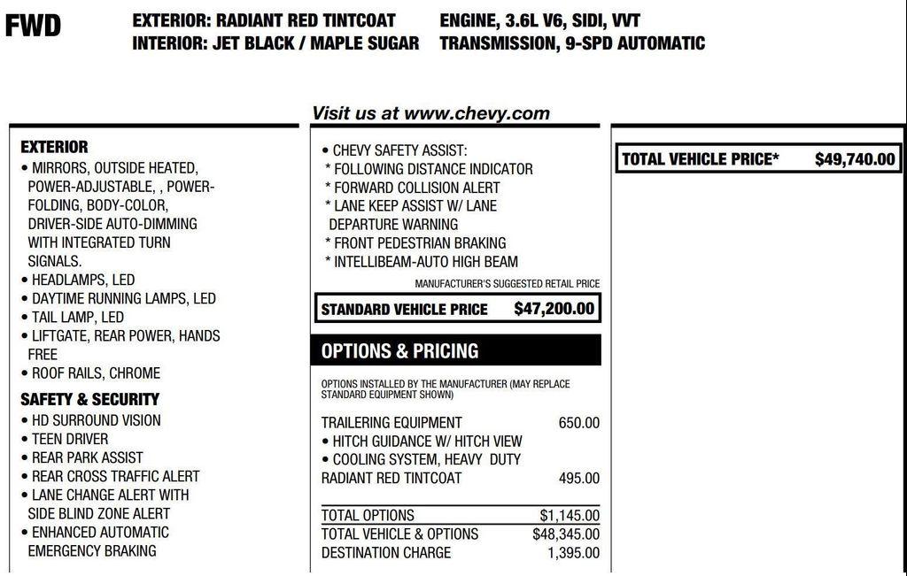 used 2023 Chevrolet Traverse car, priced at $33,498