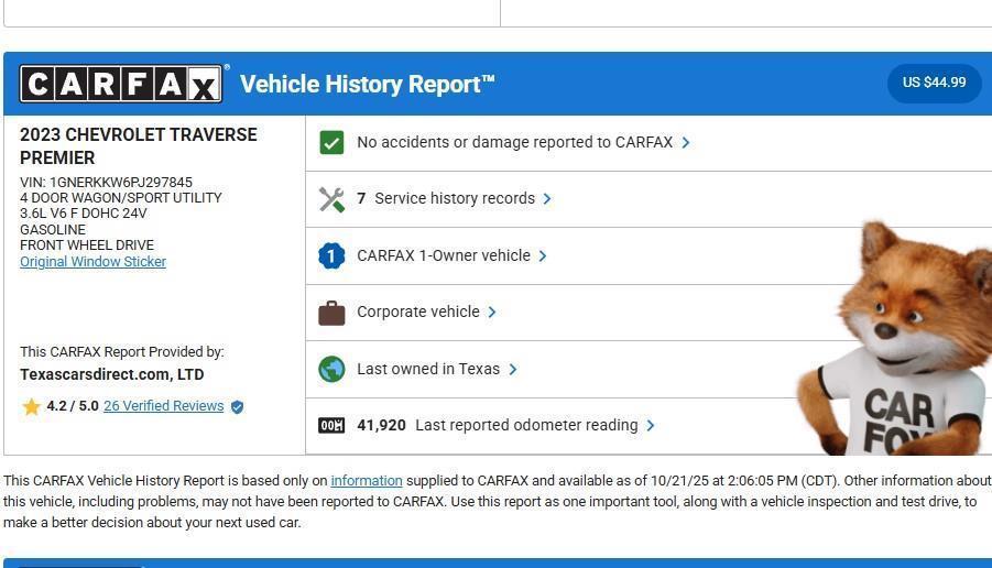 used 2023 Chevrolet Traverse car, priced at $33,498