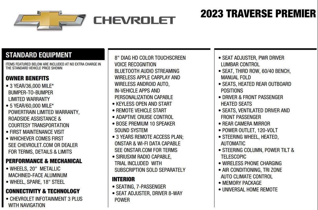 used 2023 Chevrolet Traverse car, priced at $33,498