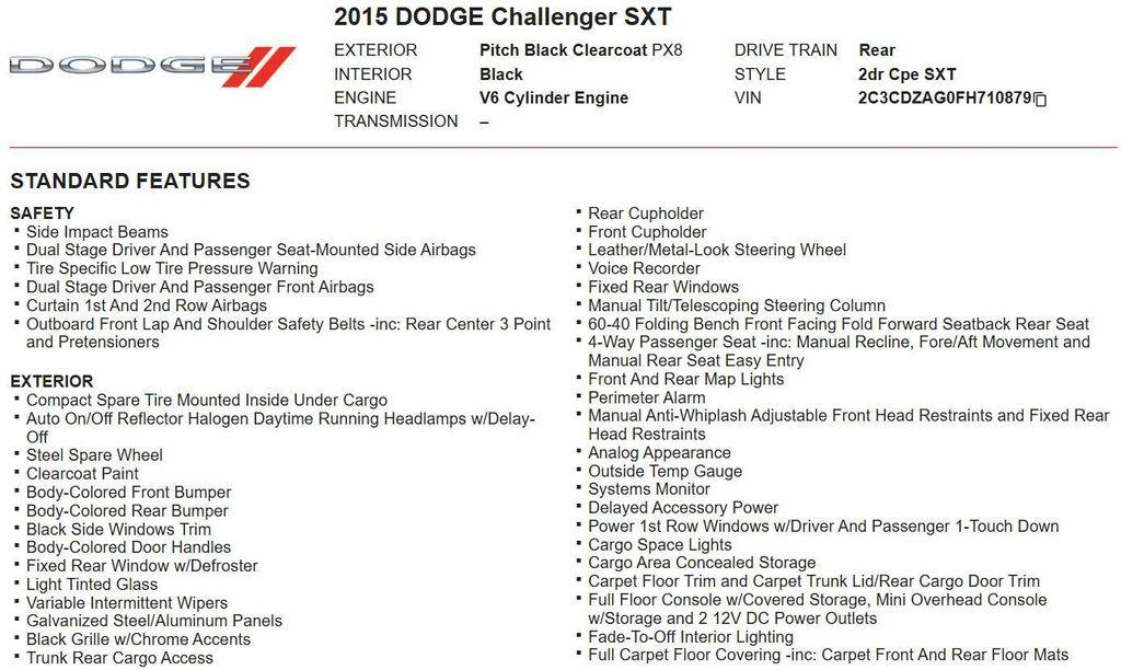 used 2015 Dodge Challenger car, priced at $11,900