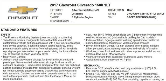 used 2017 Chevrolet Silverado 1500 car, priced at $16,995