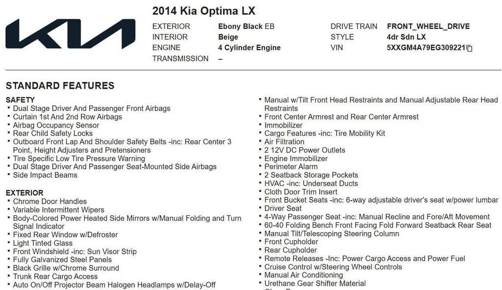 used 2014 Kia Optima car, priced at $7,990