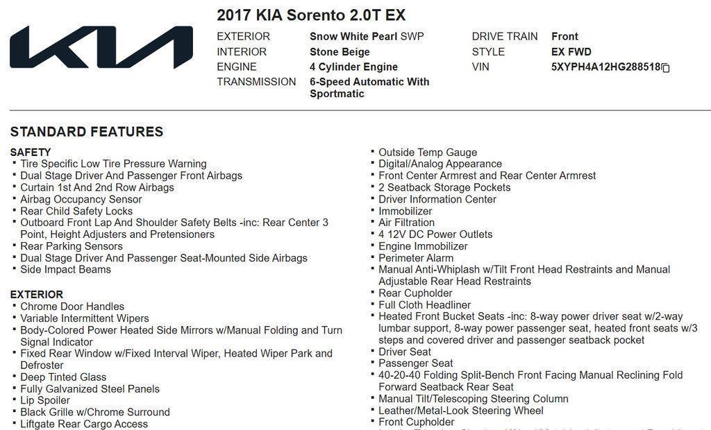 used 2017 Kia Sorento car, priced at $12,990