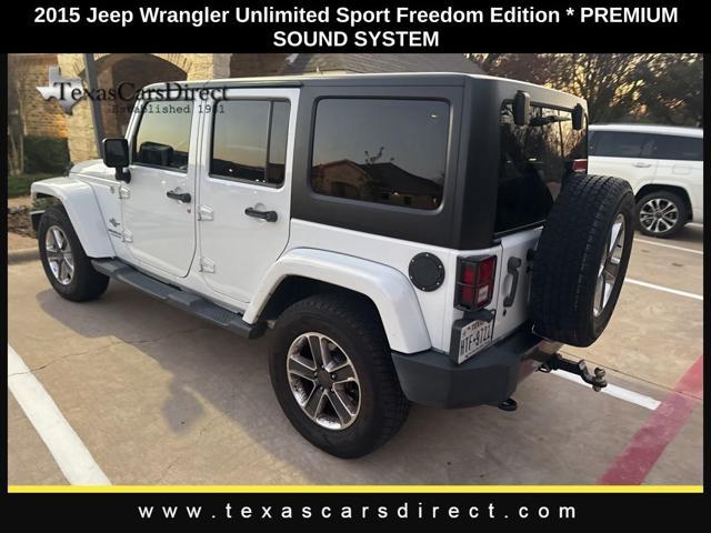 used 2015 Jeep Wrangler Unlimited car, priced at $15,564