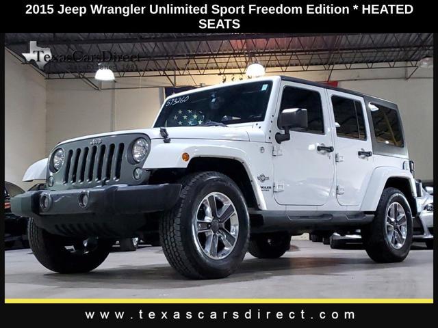 used 2015 Jeep Wrangler Unlimited car, priced at $15,564