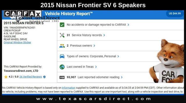 used 2015 Nissan Frontier car, priced at $15,840