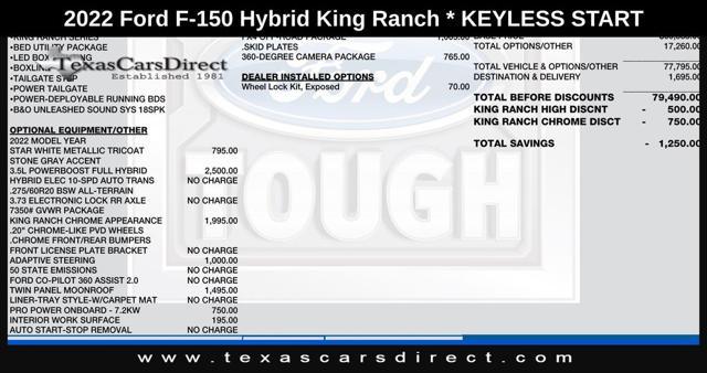used 2022 Ford F-150 car, priced at $53,998