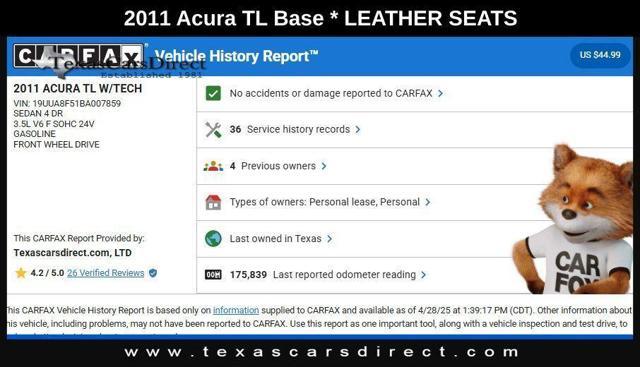 used 2011 Acura TL car, priced at $8,498