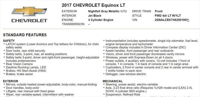 used 2017 Chevrolet Equinox car, priced at $8,898