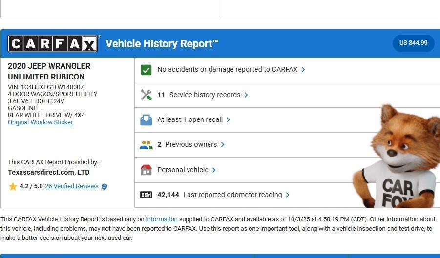 used 2020 Jeep Wrangler Unlimited car, priced at $31,498