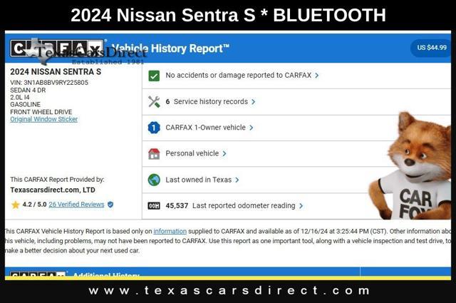 used 2024 Nissan Sentra car, priced at $16,998