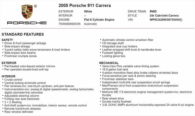 used 2005 Porsche 911 car, priced at $29,998