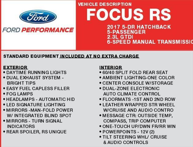 used 2017 Ford Focus RS car, priced at $25,995