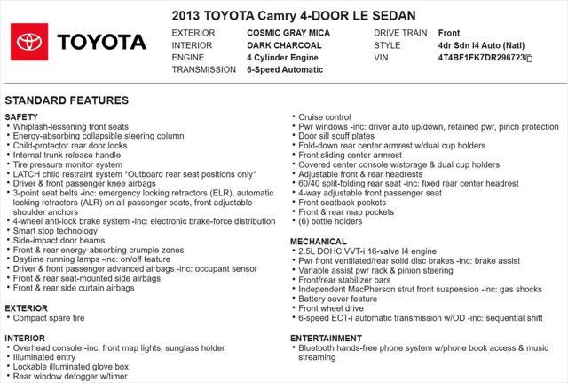 used 2013 Toyota Camry car, priced at $11,963