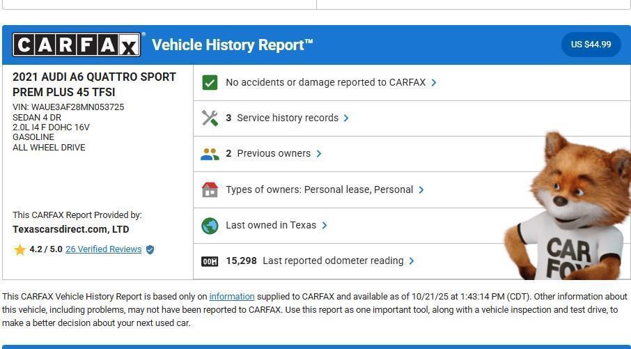 used 2021 Audi A6 car, priced at $32,897