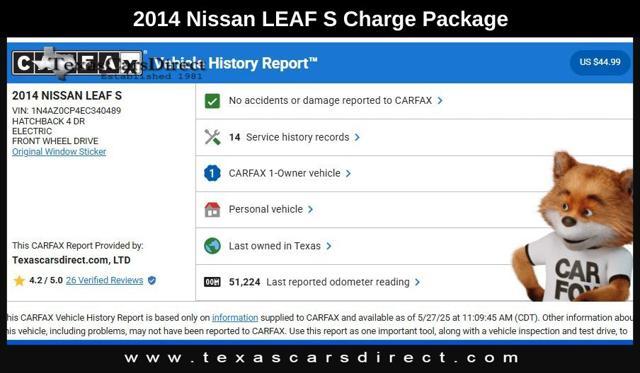 used 2014 Nissan Leaf car, priced at $4,987