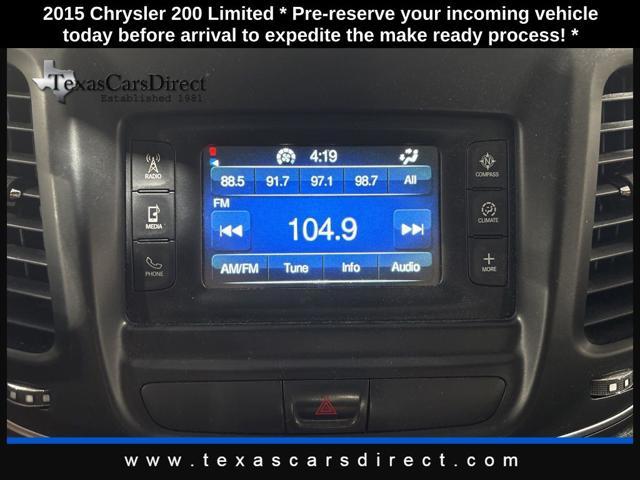 used 2015 Chrysler 200 car, priced at $9,657