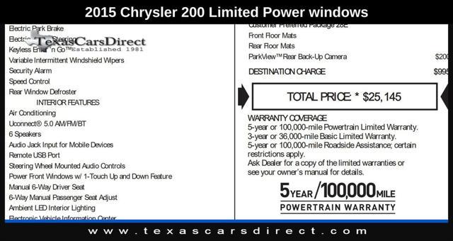 used 2015 Chrysler 200 car, priced at $9,657