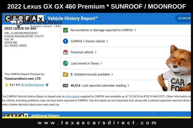 used 2022 Lexus GX 460 car, priced at $49,559