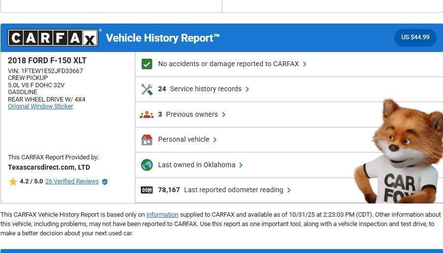 used 2018 Ford F-150 car, priced at $24,988