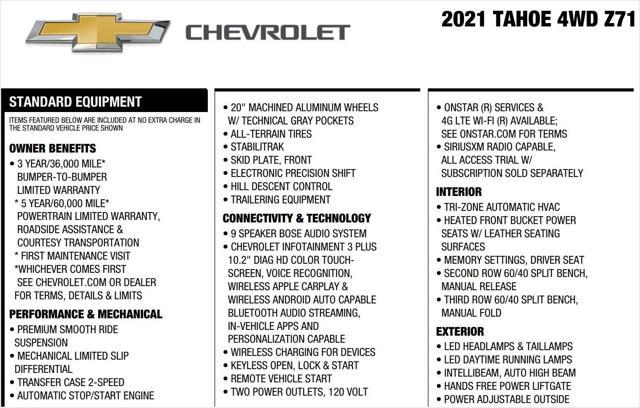 used 2021 Chevrolet Tahoe car, priced at $47,800