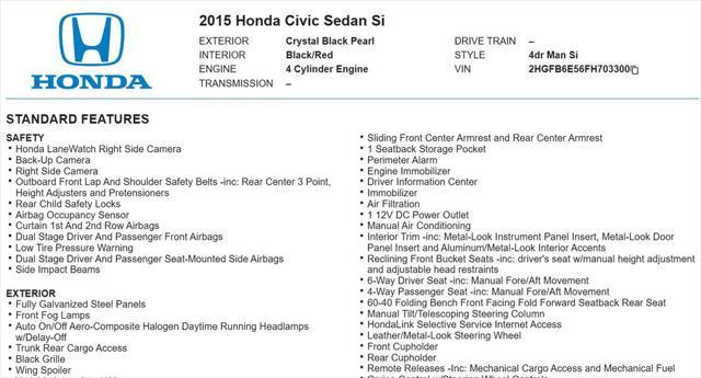 used 2015 Honda Civic car, priced at $13,860