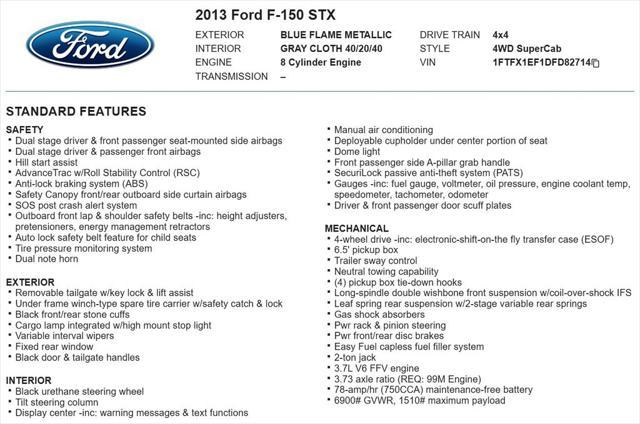 used 2013 Ford F-150 car, priced at $14,994