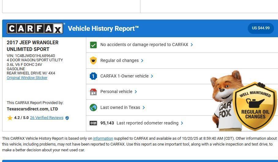 used 2017 Jeep Wrangler Unlimited car, priced at $18,949