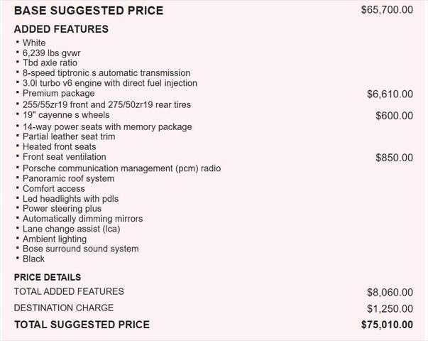 used 2019 Porsche Cayenne car, priced at $31,800