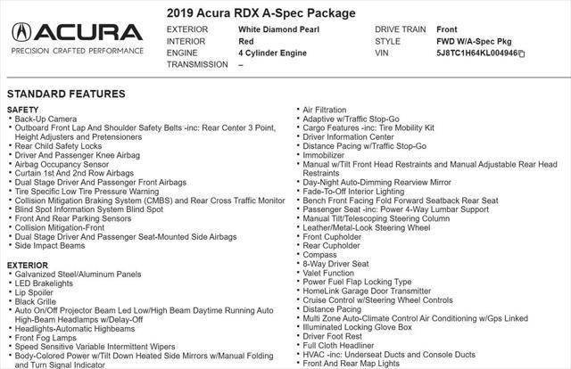 used 2019 Acura RDX car, priced at $24,518